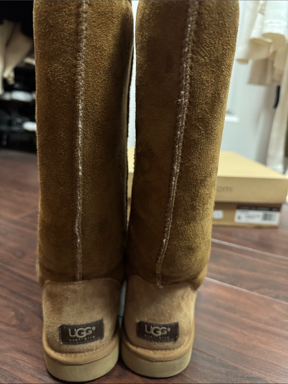 UGG Chestnut Tall Suede Shearling Boots - Picture 4 of 8